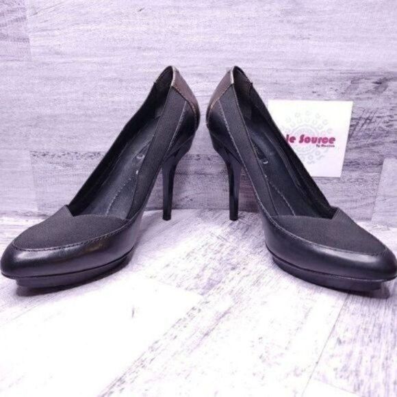 BCBG Maxazria Near Perfect Bandage Strap Platform Pump Black Women's sz 9 - Picture 5 of 8